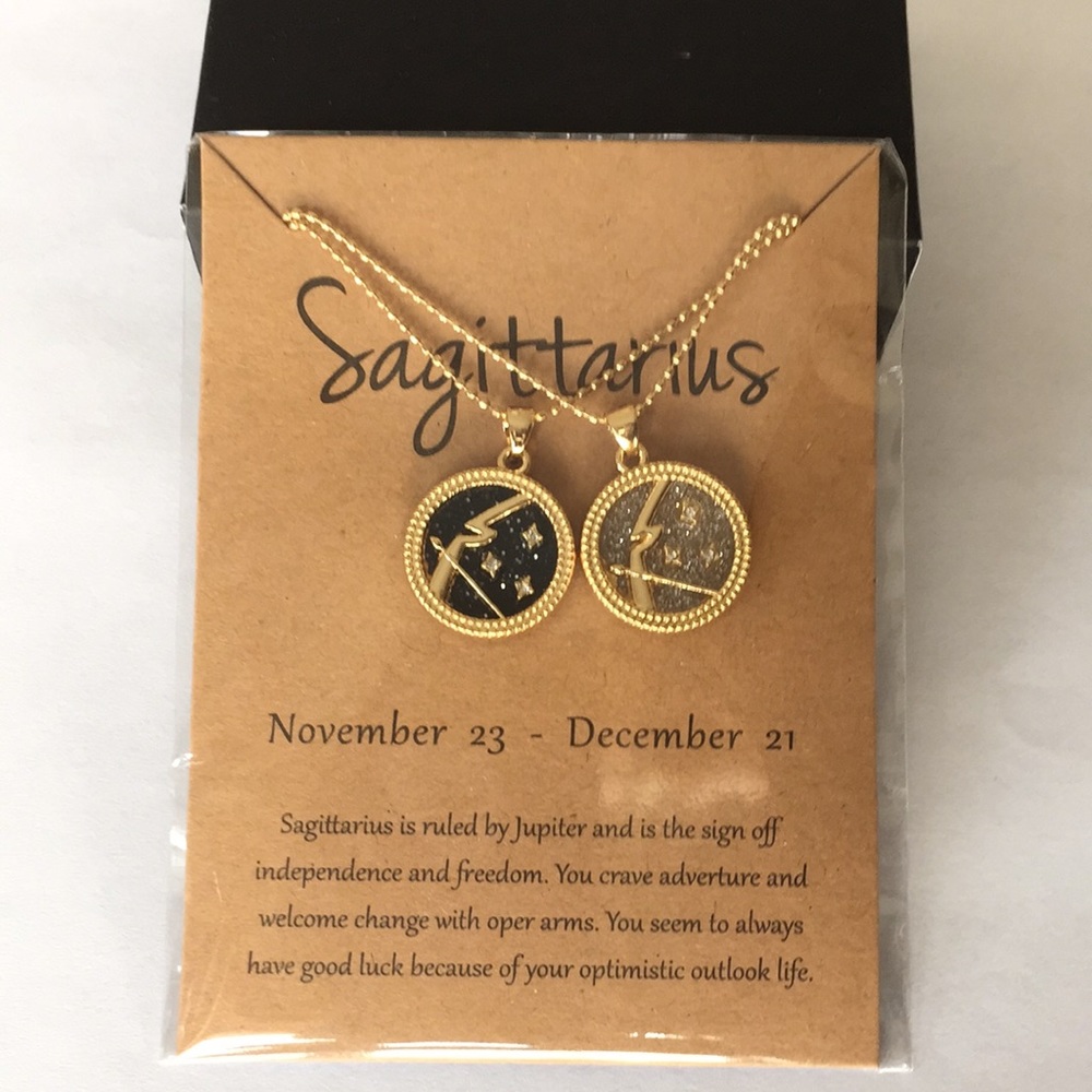 🍏50% OFF/3+...♐ Zodiac Sagittarius double chain necklace set